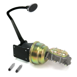 37-39 Chevy 7” Dual Brake Pedal kit Drum/Drum~Lg Oval Chr Pad - Part Number: HEXPKA78108