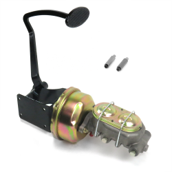 40-48 Chevy 7” Single Brake Pedal kit Drum/Drum~Lg Oval Blk Pad - Part Number: HEXPKA7815B