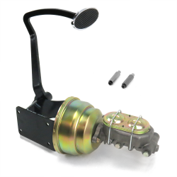 40-48 Chevy 7” Dual Brake Pedal kit Drum/Drum~Lg Oval Chr Pad - Part Number: HEXPKA7815F