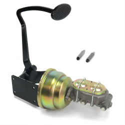 40-48 Chevy 7” Dual Brake Pedal kit Drum/Drum~Lg Oval Blk Pad - Part Number: HEXPKA78162