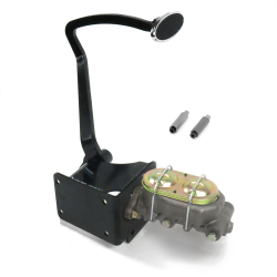 40-48 Chevy Manual Brake Pedal kit Disc/Drum~Sm Oval Chr Pad - Part Number: HEXPKA78173