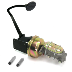 47-54 Chevy Truck 8” Single Brake Pedal kit Drum/Drum~Lg Oval Blk Pad - Part Number: HEXPKA790E4