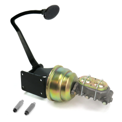 47-54 Chevy Truck 8” Dual Brake Pedal kit Drum/Drum~Lg Oval Blk Pad - Part Number: HEXPKA790EB