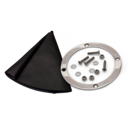 Vertical Shift or Emergency Brake Black Boot and Silver Ring - Part Number: ASCSB102BKTR