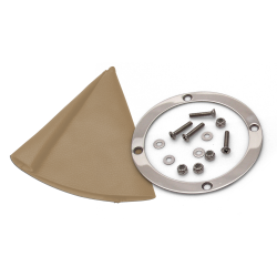 Vertical Shift or Emergency Brake Tan Boot and Silver Ring - Part Number: ASCSB102TNTR