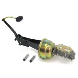 49-54 Chevy Car 8” Dual Brake Pedal kit Drum/Drum~Sm Oval Blk Pad - Part Number: HEXPKA79233