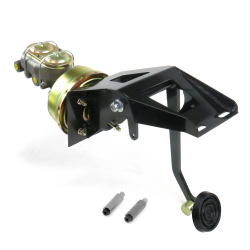 53-56 Ford Truck FW 9” Single Brake Pedal kit Adj Disc/Drum~3in Rubber Pad - Part Number: HEXPKA791CC