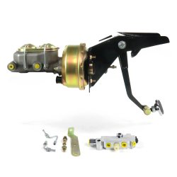 53-56 Ford Truck FW 8” Single Brake Pedal kit Disc/Disc~Sm Oval Chr Pad - Part Number: HEXPKA7912D