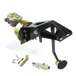 53-56 Ford Truck FW 8” Single Brake Pedal kit Disc/Drum~Lg Oval Blk Pad - Part Number: HEXPKA7912A