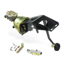 53-56 Ford Truck FW 7” Dual Brake Pedal kit Adj Disc/Disc~3in Rubber Pad - Part Number: HEXPKA7919B