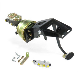 53-56 Ford Truck FW 7” Dual Brake Pedal kit Adj Disc/Disc~Lg Oval Chr Pad - Part Number: HEXPKA7919E