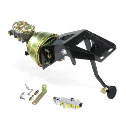 53-56 Ford Truck FW 7” Dual Brake Pedal kit Adj Disc/Disc~3in Blk Pad - Part Number: HEXPKA7919F