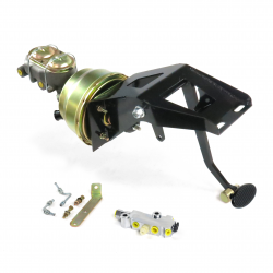 53-56 Ford Truck FW 7” Dual Brake Pedal kit Adj Disc/Disc~Sm Oval Blk Pad - Part Number: HEXPKA791A0