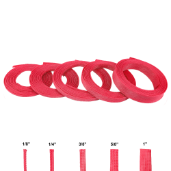 Neon Red Ultra Wrap Wire Loom Variety Pack - 50 Feet Total - Part Number: KIC7ACCF