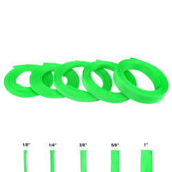 Neon Green Ultra Wrap Wire Loom Variety Pack - 50 Feet Total - Part Number: KIC7ACD1