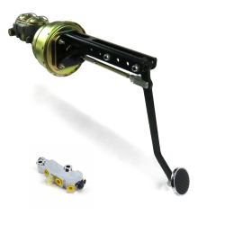 Universal Adj Firewall 7” Dual Brake Pedal Kit Disc/Drum 3in Chr Pad - Part Number: HEXPKA78NO