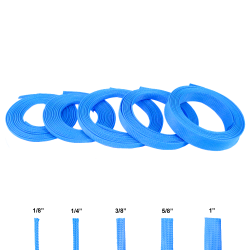 Neon Blue Ultra Wrap Wire Loom Variety Pack - 50 Feet Total - Part Number: KIC7ACD2