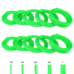 Neon Green Ultra Wrap Wire Loom Variety Pack - 100 Feet Total - Part Number: KIC7ACE6
