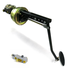 Universal adj FW 7” Dual Brake Pedal kit Disc/Disc~Sm Oval Chr Pad - Part Number: HEXPKA78E62