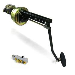 Universal adj FW 7” Dual Brake Pedal kit Disc/Disc~Sm Oval Blk Pad - Part Number: HEXPKA78E65