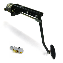 Universal adj FW Manual Brake Pedal kit Disc/Disc~Lg Oval Chr Pad - Part Number: HEXPKA78EA9