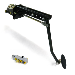 Universal adj FW Manual Brake Pedal kit Disc/Disc~Sm Oval Blk Pad - Part Number: HEXPKA78EAB