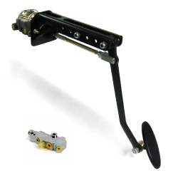 Universal adj FW Manual Brake Pedal kit Disc/Disc~Lg Oval Blk Pad - Part Number: HEXPKA78EAC