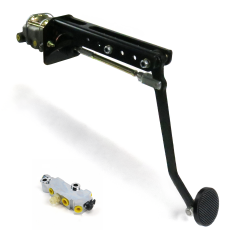 Universal adj FW Manual Brake Pedal kit Disc/Drum~3in Blk Pad - Part Number: HEXPKA78EB1