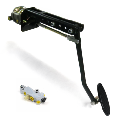 Universal adj FW Manual Brake Pedal kit Disc/Drum~Lg Oval Blk Pad - Part Number: HEXPKA78EB3