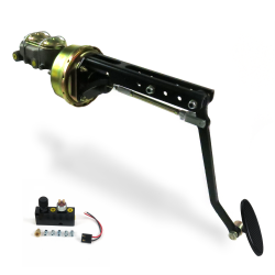 Universal adj FW 9” Single Brake Pedal kit Adj Disc/Drum~Lg Oval Blk Pad - Part Number: HEXPKA78F15