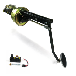 Universal adj FW 7” Dual Brake Pedal kit Adj Disc/Drum~Sm Oval Chr Pad - Part Number: HEXPKA78ED9