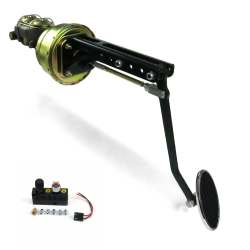 Universal adj FW 7” Dual Brake Pedal kit Adj Disc/Drum~Lg Oval Chr Pad - Part Number: HEXPKA78EDA