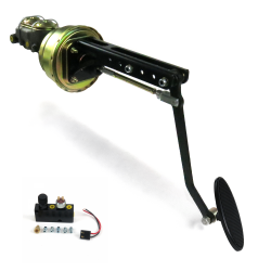 Universal adj FW 7” Dual Brake Pedal kit Adj Disc/Drum~Lg Oval Blk Pad - Part Number: HEXPKA78EDD