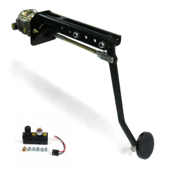 Universal adj FW Manual Brake Pedal kit Adj Disc/Drum~3in Blk Pad - Part Number: HEXPKA78F0C