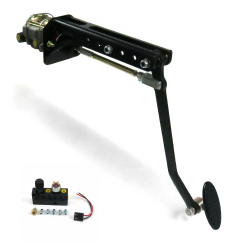 Universal adj FW Manual Brake Pedal kit Adj Disc/Drum~Sm Oval Blk Pad - Part Number: HEXPKA78F0D