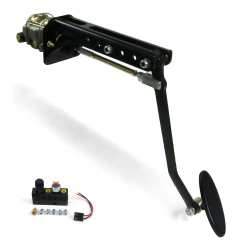 Universal adj FW Manual Brake Pedal kit Adj Disc/Drum~Lg Oval Blk Pad - Part Number: HEXPKA78F0E