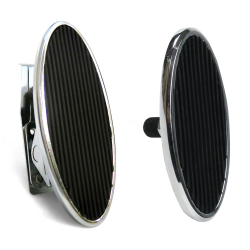 Oval Floor Mount Gas Pedal, Sm Oval Brake Pad ~  Chromed Billet - Part Number: ASC7AD63