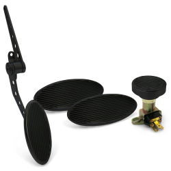 Oval Firewall Mnt Gas Pedal, Lg Oval Brake/Clutch/Dimmer Pad ~  Black Billet - Part Number: ASC7AD61