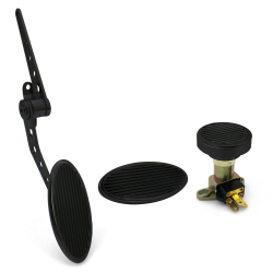 Oval Firewall Mnt Gas Pedal, Sm Oval Brake Pad and Dimmer Pad ~  Black Billet - Part Number: ASC7AD5A