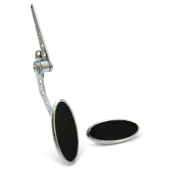 Oval Firewall Mount Gas Pedal, Sm Oval Brake Pad ~  Chromed Billet - Part Number: ASC7AD66
