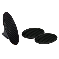 Oval Floor Mount Gas Pedal, Sm Oval Brake & Clutch Pad ~  Black Billet - Part Number: ASC7AD75