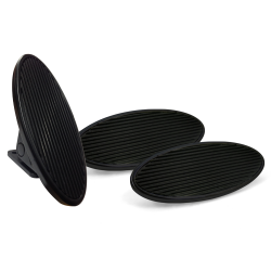 Oval Floor Mount Gas Pedal, Lg Oval Brake & Clutch Pad ~  Black Billet - Part Number: ASC7AD76