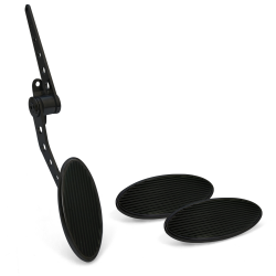 Oval Firewall Mount Gas Pedal, Lg Oval Brake & Clutch Pad ~  Black Billet - Part Number: ASC7AD79