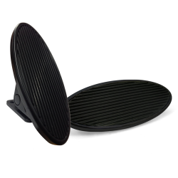 Oval Floor Mount Gas Pedal, Lg Oval Brake Pad ~  Black Billet - Part Number: ASC7AD70