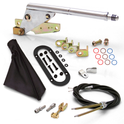 Floor Mnt E-Brake Handle~Black Boot, Blk Ring, Cable Kit, GM Clevis' - Part Number: ASC7AE18