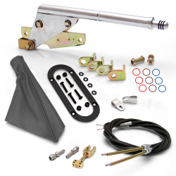 Floor Mnt E-Brake Handle~Gray Boot, Blk Ring, Cable Kit, GM Clevis' - Part Number: ASC7AE19
