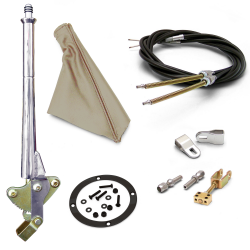 16” Trans Mnt E-Brake Handle~Tan Boot, Blk Ring, Cable Kit, GM Clevis’ - Part Number: ASC7AE29