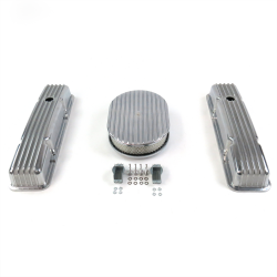 SBC 12” Full Oval/Short Finned Engine Dress Up kit~Holes No Breathers - Part Number: VPA7AC15