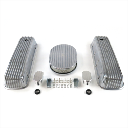 BBC 12” Full Oval/Finned Engine Dress Up kit~w/ Breathers (No PCV) - Part Number: VPA7AC1A