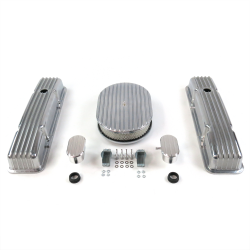 SBC 12” Full Oval/Short Finned Engine Dress Up kit~w/ Breathers (PCV) - Part Number: VPA7AC20